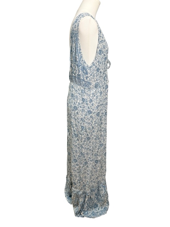 Faherty Eden Maxi Floral Print Dress in Blue & White Size Medium - Picture 4 of 10